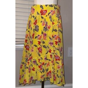 Joie Yellow Floral A-Line Skirt
